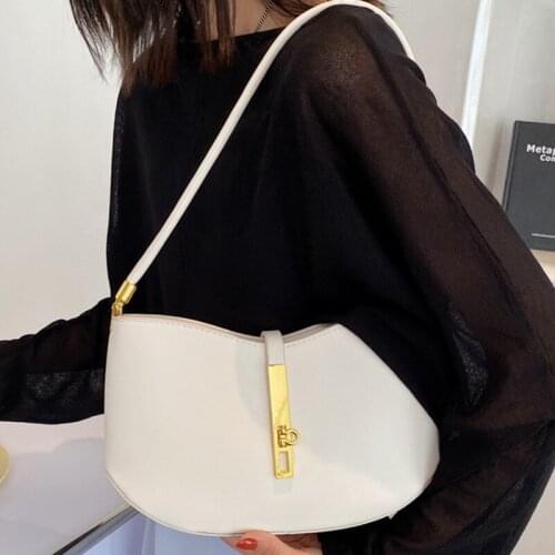 Solid Color PU Leather Totes Shoulder Bags For Women 2021 Summer Simple Womens Designer Zipper Handbag Female Travel Armpit Bag