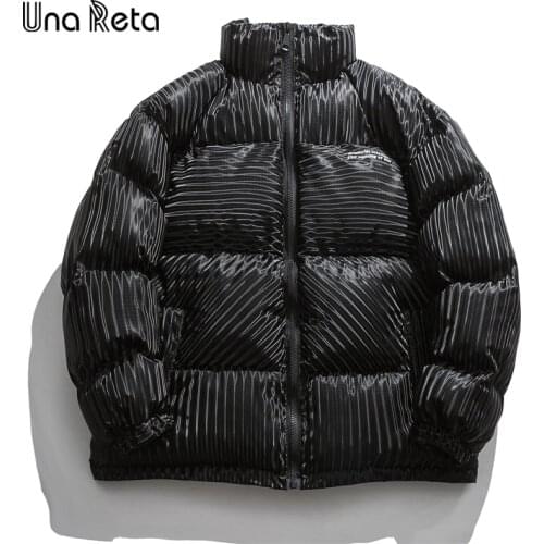 Una Reta Solid Winter Cotton Mens Coat New Zipper Parka Coat Men Clothing Long Sleeve Mens Jacket Coat