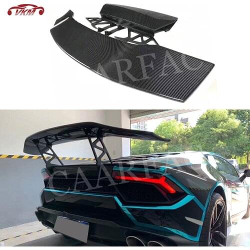 Rear Boot Spoiler Trunk Tall Wings Case for Lamborghini Huracan LP610 LP580 2014-2018 Dry Carbon Fiber D style Spoiler