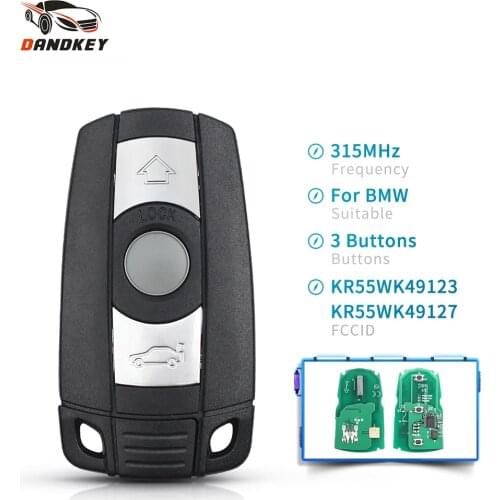 Dandkey Replacement KR55WK49123 Remote Car Key ASK 3 Buttons 315Mhz For BMW 1/3/5/7 Series E60 E61 E70 E71 E72 E81 E82 E87 E88