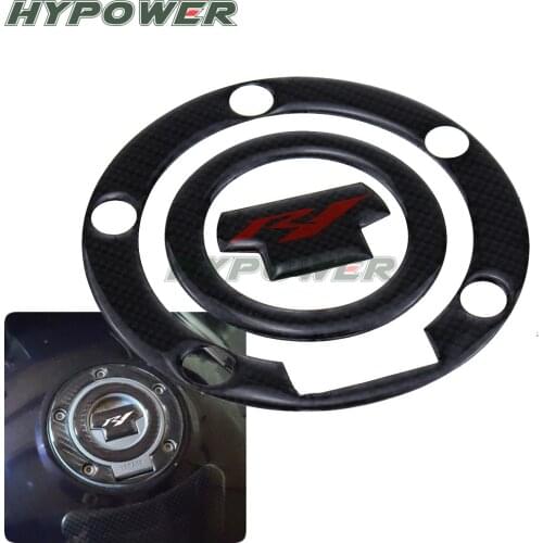 Fuel Tank Cap Cover Protective Sticker Carbon Fiber Tank Gas Cap Pad Filler Cover Sticker Decals for Yamaha YZF-R1 R1 All Years