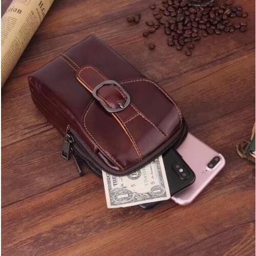 Belt Clip Man Genuine Cow Leather Mobile Phone Case Pouch For BlackBerry Motion For Xiaomi Mi A1/Redmi Note 5 Pro