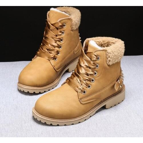 OllyMurs Winter Boots Women Shoes Warm Plush Sneakers Women Snow Boots Women Lace-up Ankle Boots Casual Shoes Woman Botas Mujer