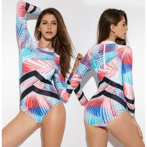 Swimsuit Long Sleeve Swim Wear Swimwear Women Rash Guard Windsurfing Diving 2019 Sexy Female Surfing For Print Spandex
