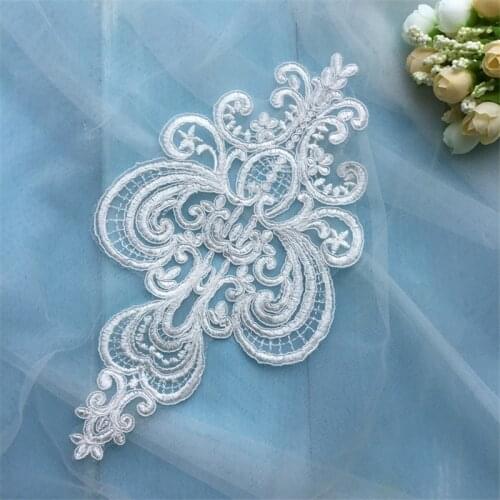 1Pc 27X15.5cm Venise Venice Lace Applique Trims Body Motif Embroidery DIY Craft Ivory for Sewing Cloth Patch Accessories B449