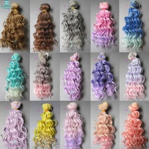 1pcs 15cm&25cm Imitation wool curls hair fits 1/3 1/4 1/6 BJD doll wigs Brown light gold pink