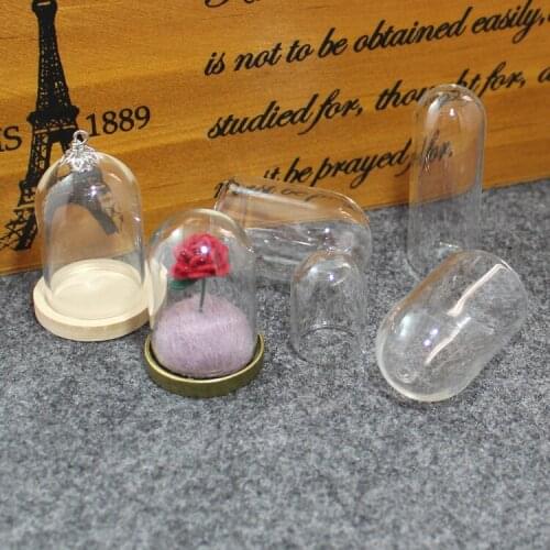2PCS Empty Cylinder Glass Dome Pendant Glass Bottle Pendant necklace diy handmade jewelry accessory