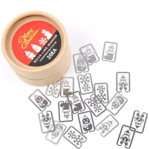 20 pcs/lot (one box) Mini Metal Bookmark Clips Cute Cartoon Animal Plated Sliver Bookmarks Stationery Gift Clips