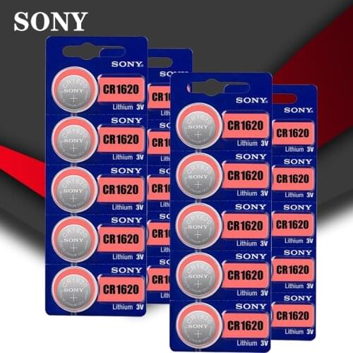 20pc Sony 100% Original CR1620 Button Cell Battery For Watch Car Remote Key cr 1620 ECR1620 GPCR1620 3v Lithium Battery