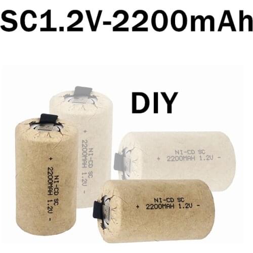 2021 new type screw driver drill SC battery 1.2V 2200mAh sub C Ni Cd rechargeable battery with tab power tool Ni Cd Subc battery