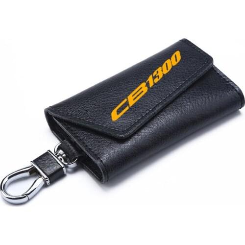 3D cowhide Key key case Holder Chain Collection Keychain for Honda CB1300 CB 1300 Motorcycle Badge Keyring