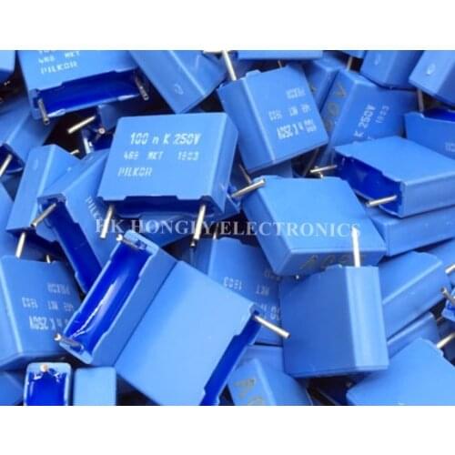 50PCS 100n K 250V MKT 0.1UF 100NF 104 P=10MM FILM CAPACITOR