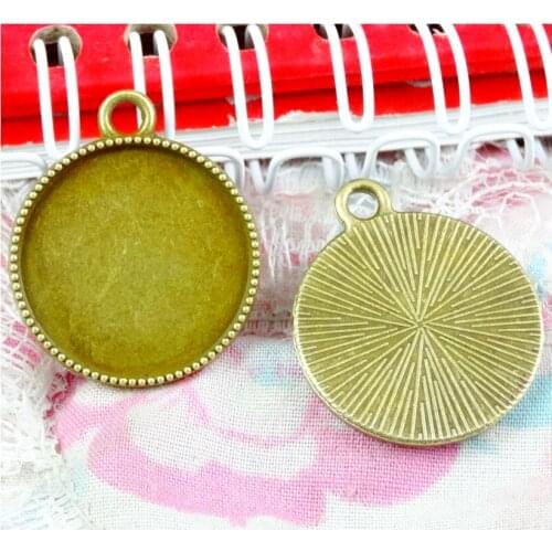 40PCS DIY Jewelry Making Accessories Antique Bronze Plated Fit Round 20mm Cabochon Base Setting