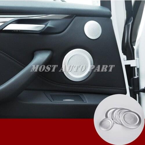 Aluminum alloy Car Door Speaker Frame Cover Trim 6pcs For BMW X2 F39 2017-2019 Car Decoration Car Accesories Interior