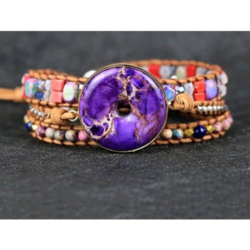 2021 Handmade round Safety buckle Charm boho Wrap Bracelets yoga energy jewelry drop shipping