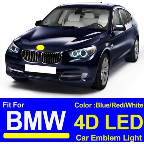 Blue White 4D LED Light 82mm Front Hood Head Trunk Rear Car Logo Emlem Covers Boot Badge for 3 5 7 Series F20 F21 F22 F23 F45