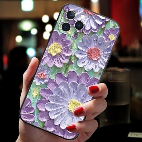 Coque For Xiaomi Poco X3 nfc M3 F3 Redmi 9 K20 K30S K40 Pro Note 9s 9pro 10pro Max Case Cover 3d Emboss Chrysanthemum Phone Bag