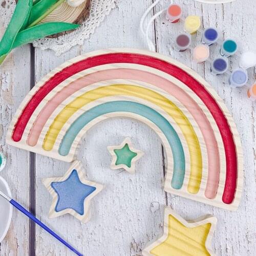 Kids DIY Color Filling Painting Rainbow Circle Children Early Educational Toy