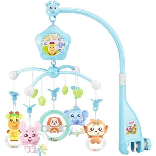 Baby Rattles Comfort Toy Crib Mobile Rattles Bracket Set 13 Pcs Infant toys Remote Control Clockwork Music Box baby bed Bell Toy
