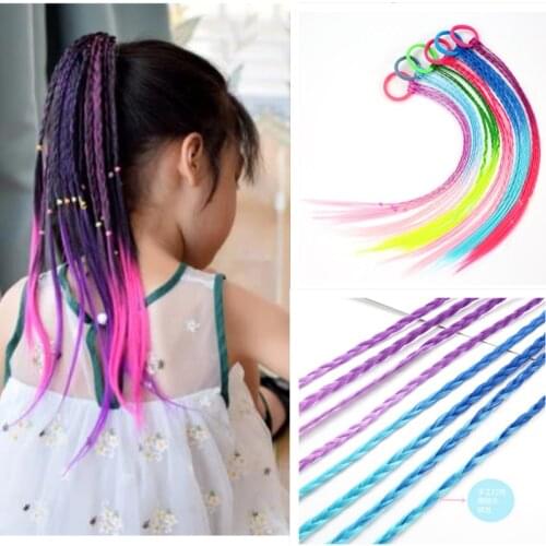 Girls Elastic Hair Rope Rubber Bands Braides Hair Accessories Wig Ponytail Hair Ring Kids Twist Braid Rope Hair Braider New