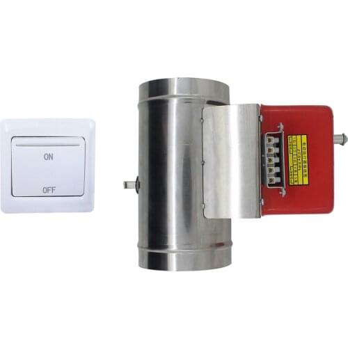 Electric chimney air damper stove pipe with switch damper 80 - 400 mm motorized damper high temperature max 200