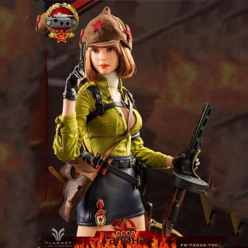 FS73036 Flagset 1/6 Soviet Tank Lieutenant Galina Figure Model Full Set 12'' Female Action Doll Toy In Stock