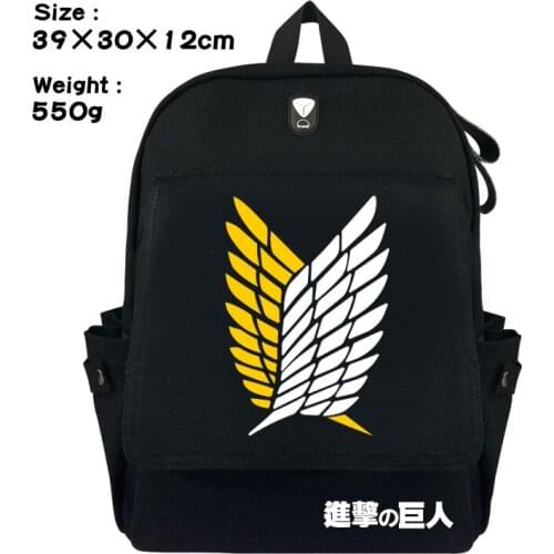 Cartoon Backpack Attack on Titan Backpacks Anime Jiyuu no Tsubasa Eren Jaeger women men laptop shoulders bag Teenage Bookbag