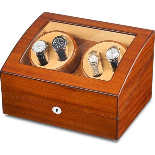 Good Quality 4 Automatic Wood Watch Winder with 6 Storage Case Fraxinus mandshurica 5 Modes For Mechanical Watch