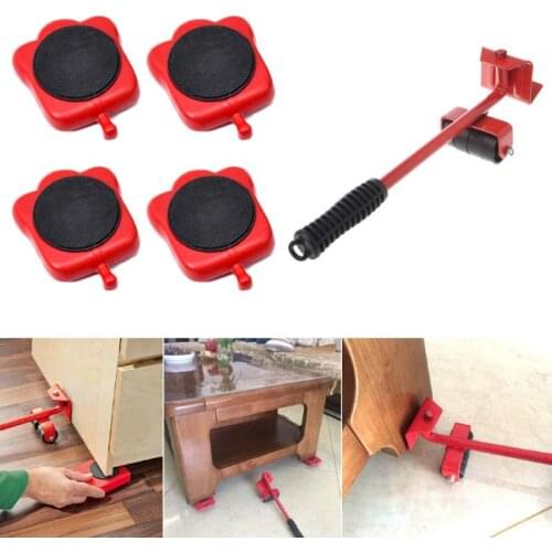Furniture Mover Tool Transport Lifter Heavy Stuffs Moving Wheeled Roller Bar Set for ove sofas, bookcases, tables, chairs, beds