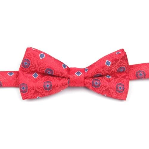 Red bow tie with patterns pre-tied bow ties