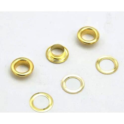 Metal Eyelets Grommets With Washers Gold Plated Metal, 8mm Barrel Diameter, Pack of 1000 sets