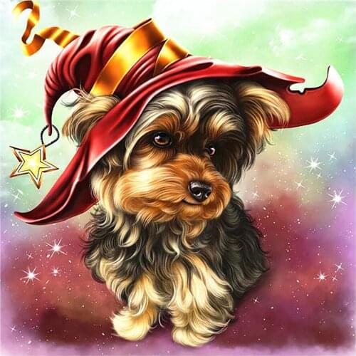Cute Magic Puppy Diamond Painting Round Full Drill Nouveaute DIY Mosaic Embroidery 5D Cross Stitch Cartoon Animal Pattern