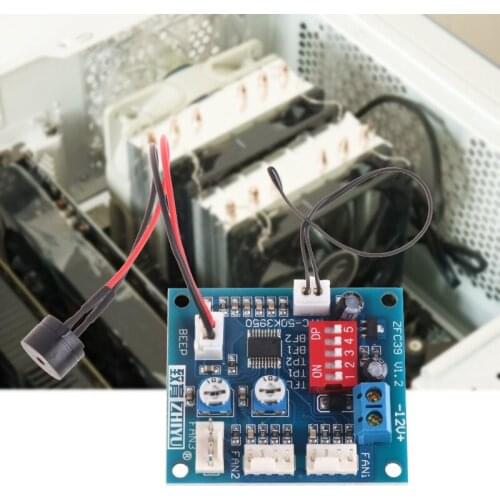 12V CPU Fan Temperature Control PWM Speed Controller Module Alarm Buzzer Sensor