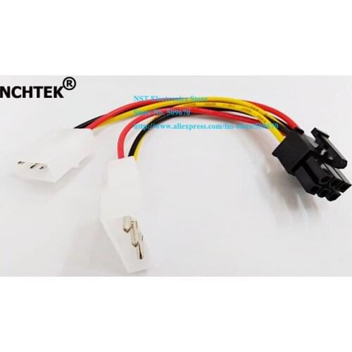 NCHTEK IDE Hard Disk 4Pin to 6Pin PCI E Video Card Power Cable PCI Express 6 Pin Cable/Free shipping/2PCS
