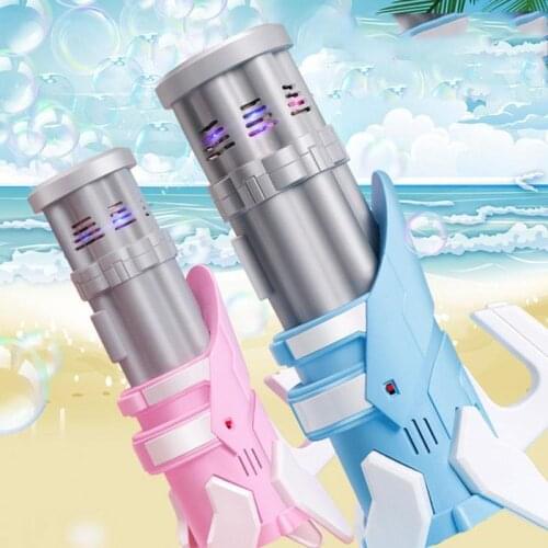 2021New Gatling Bubble Make Toys With LED lights Summer Automatic Soap Water Bubble Machine For Children Outdoor Gift