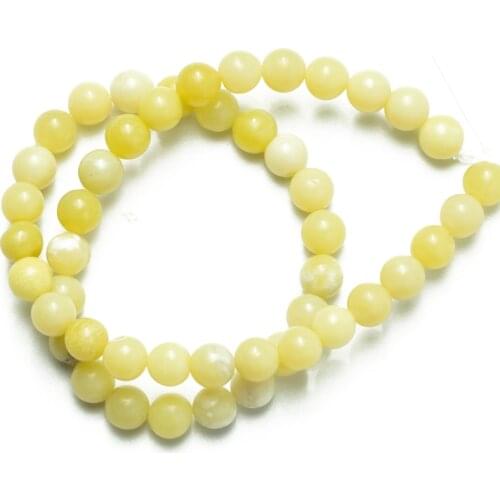 Wholesale Lemon Jades Natural Stone Round Loose Beads 4 6 8 10 12mm for Jewelry Making Accessories Bracelet DIY