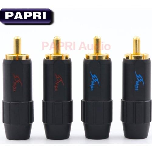 PAPRI MPS Fish-6B For 6MM Cable DIY RCA Plug HiFi Repair Gold Plated Jack Plugs Audio Ampliier Speaker Connector