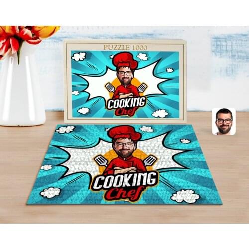 Personalized Men 'S Chef Caricature of 1000 Piece Professional Puzzle-11