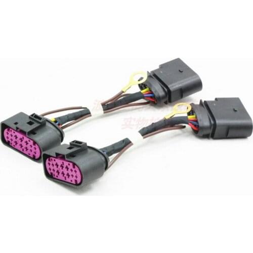 For Golf 6 MK6 Golf 7 MK7 Passat B6 Passat b7L Installing switch over line for gas discharge lamp 10 to 14 plug Wire harness