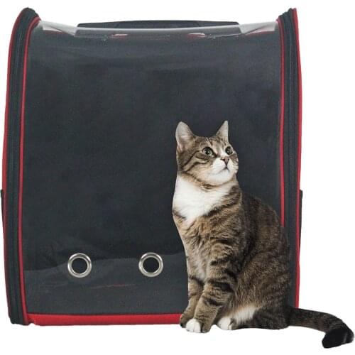 Cat Bag Red Cat Carrier Travel Backpack Pet Bag Large Size Liquid-Proof Fabric 40x38x25cm