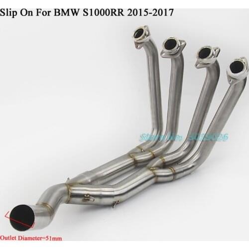 S1000RR Link Pipe Slip On For BMW S1000 RR 2015 2016 2017 Moto Modified Muffler Exhaust Header Connector Front System OD 51mm
