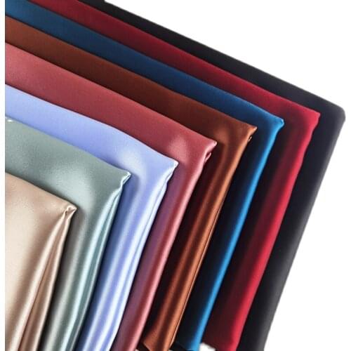 Width 59'' Solid Color Smooth Soft Comfortable Satin Fabric By The Half Yard For Suit Suspender Dress Cheongsam Material