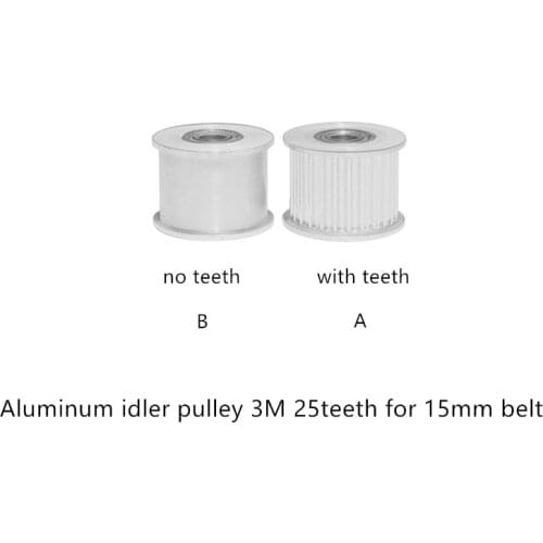 25 Teeth 3M Idler Pulley Tensioner Bore 6mm with Bearing Guide Regulating synchronous HTD3M pulley 25T 25teeth