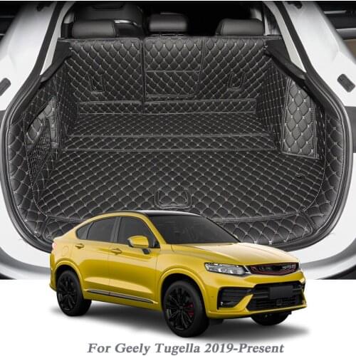 Car Styling PU Leather Trunk Mat Rear Liner Cargo For Geely Tugella 2019-Present Waterproof Carpet Protector Pad Auto Accessory