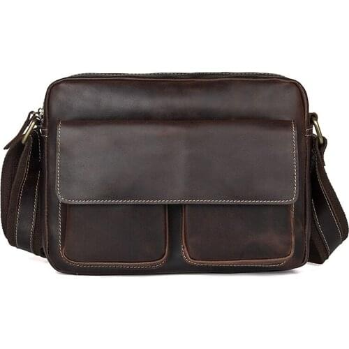 Genuine Leather Shoulder Bag Casual Men Handbags Cowhide Men Crossbody Bag Mens Travel Bags Laptop Briefcase Bags for Man