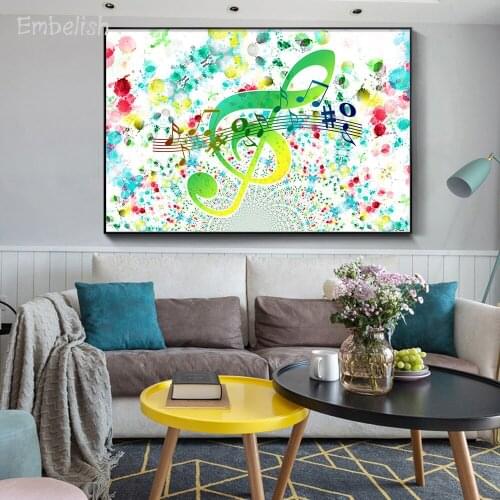 Embelish 1 Pieces Large Size Music Note HD Print On Canvas Paintings Modern Home Decor Wall Art Pictures Bedroom Large Posters