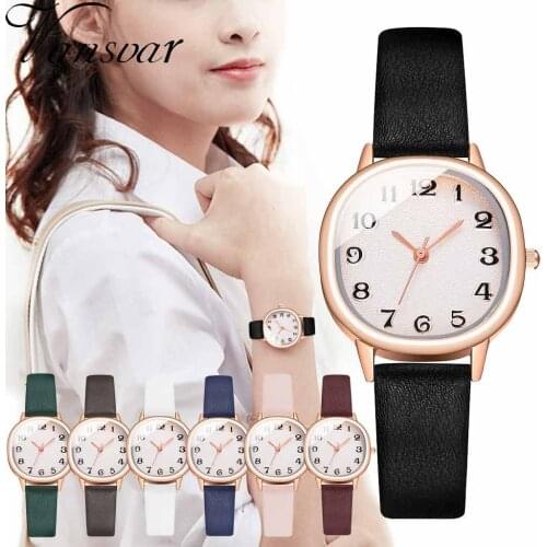 Vansvar Brand Woman Watches Stylish Exquisite Minimalist Digital Star Belt leather Female Watches bracelet montre femme #N03