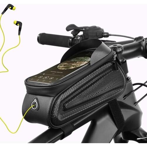 Bike Bag Frame Front Tube Rainproof Cycling Bag Bicycle Waterproof Phone Case 7 Inches Touchscreen Hard Shell Bag Free Shipping