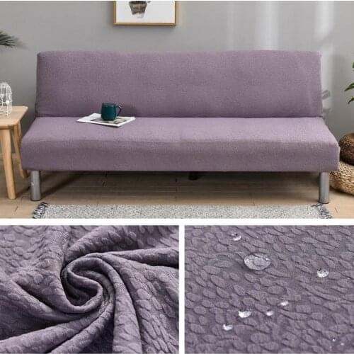 Without Armrest Waterproof Sofa Cover Stretch Folding Sofa Bed Armless Recliner White Sofa Slipcovers Solid Color Couch Cover