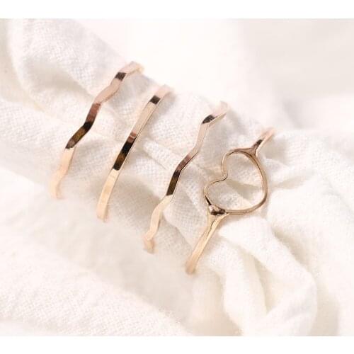 Simple Bohemian Vintage Ring Geometric Metal Ring Set Women Charm Joint Ring Party Wedding Jewelry Gifts